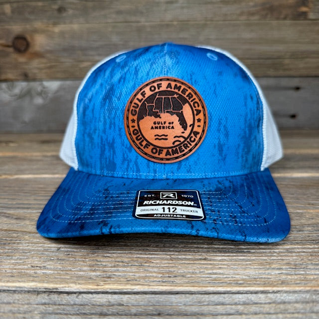 Gulf of America Leather Patch Trucker Hat