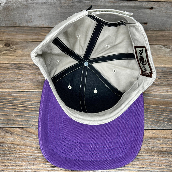 Vintage Richardson Khaki/Purple Cotton Velcro Custom Leather Patch