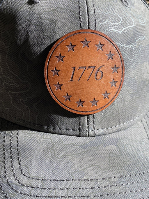 1776 Charcoal Dri Duck Leather Patch Hat - Savannah Moss Co.