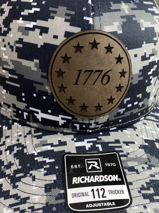 1776 Navy Digi Camo Leather Patch Hat - Savannah Moss Co.