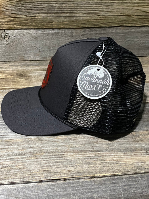 Georgia Dawg Red Suede Leather Patch Rope Hat