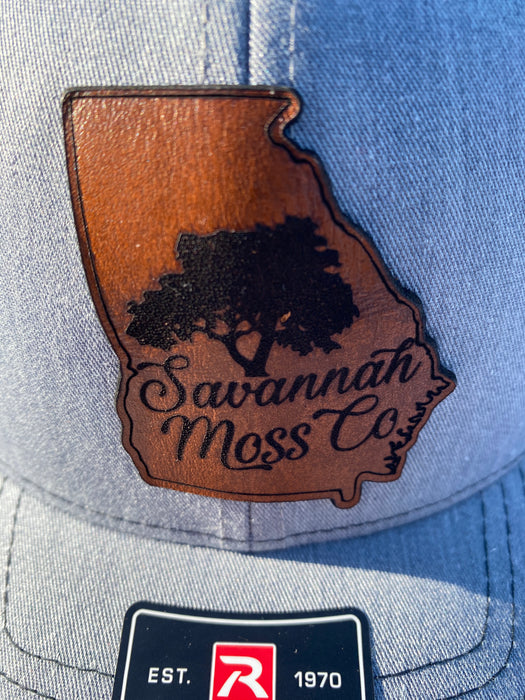 Savannah Moss Co. Heather Grey/Black Leather Patch Hat