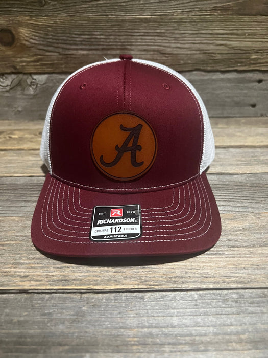 Alabama A Roll Tide Leather Patch Hat - Savannah Moss Co.