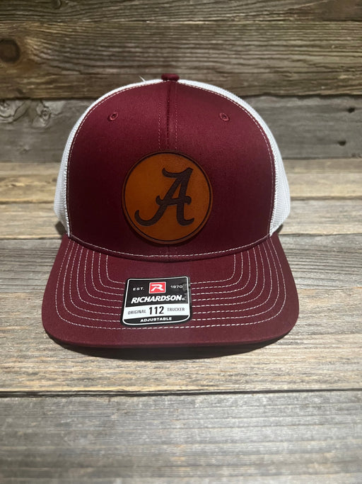 Alabama Pride Leather Patch Trucker Hat - Khaki/Brown