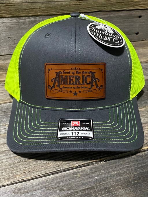 America, Home of the Brave Leather Patch Hat - Savannah Moss Co.