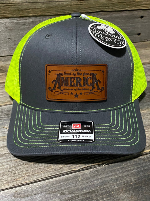 America, Home of the Brave Leather Patch Hat - Savannah Moss Co.