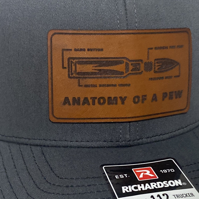 Anatomy of a Pew Charcoal/ Black Leather Patch Hat - Savannah Moss Co.