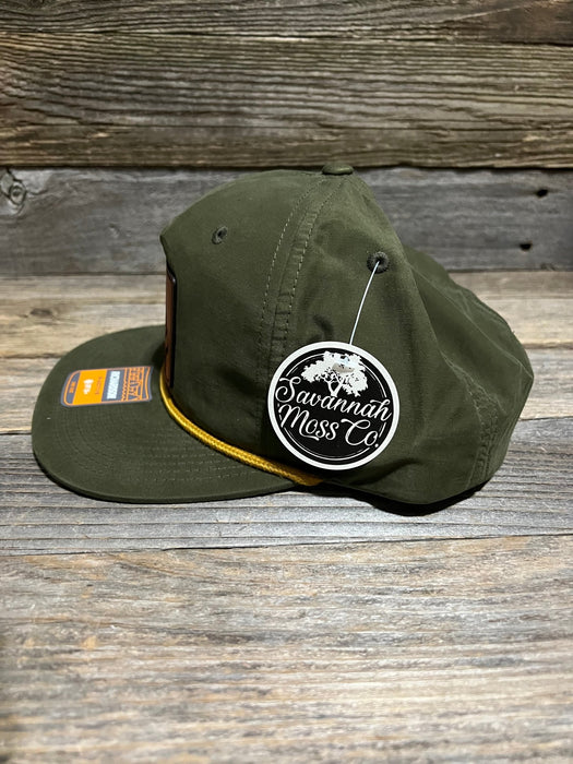 Bear Drinking Beer Leather Patch Hat - Savannah Moss Co.