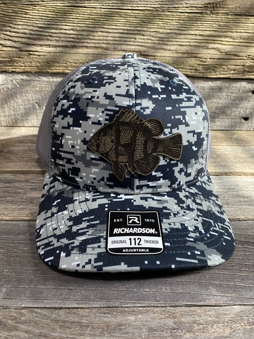 Black Banned Sunfish Digi Camo Leather Patch Hat - Savannah Moss Co.