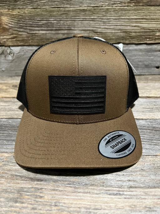 Black US Flag Leather Patch Hat - Savannah Moss Co.