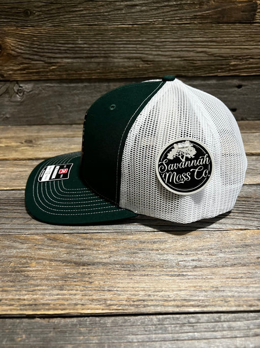 Busch Beer Deer Georgia Leather Patch Hat - Savannah Moss Co.