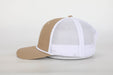 Custom Khaki/White Rope Leather Patch Trucker Hat - Savannah Moss Co.