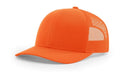 Custom Richardson 882 Blaze Orange Leather Patch Trucker Hat - Savannah Moss Co.