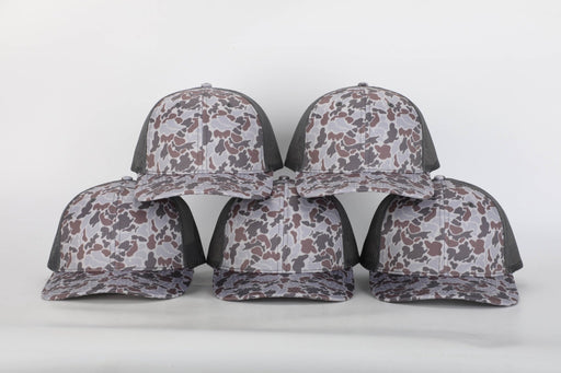 Custom Storm Duck Camo Leather Patch Trucker Hat - Savannah Moss Co.