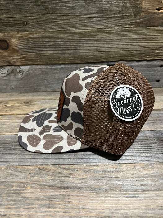 Deer American Flag Leather Patch Hat - Savannah Moss Co.