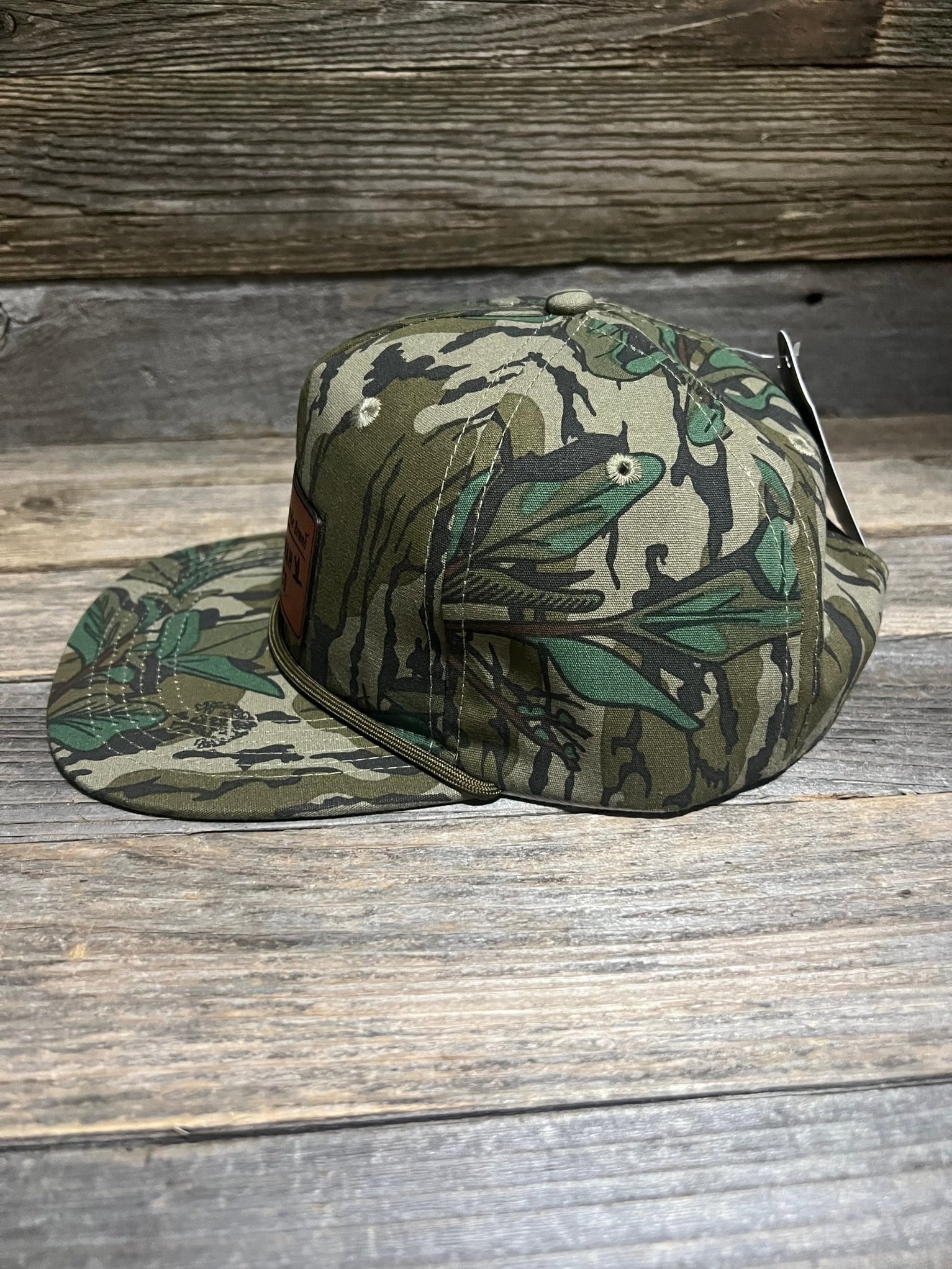 South Coast Retro Logo Leather Patch Hat Olive