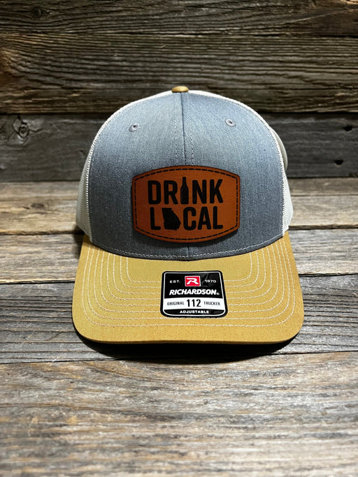 Drink Local Georgia Leather Patch Hat - Savannah Moss Co.