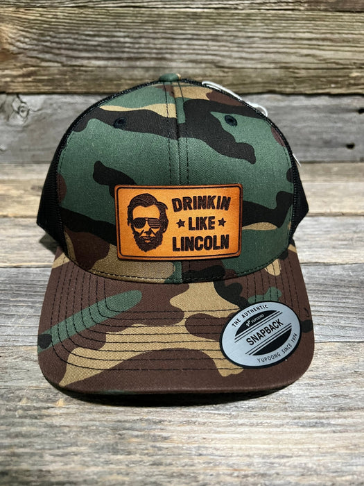 Drinkin Like Lincoln Leather Patch Hat - Savannah Moss Co.