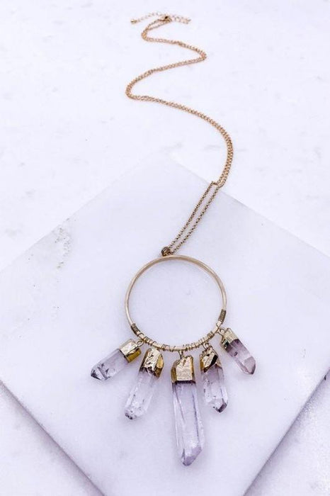 Electroplated Semi Precious Stone Necklace - Savannah Moss Company