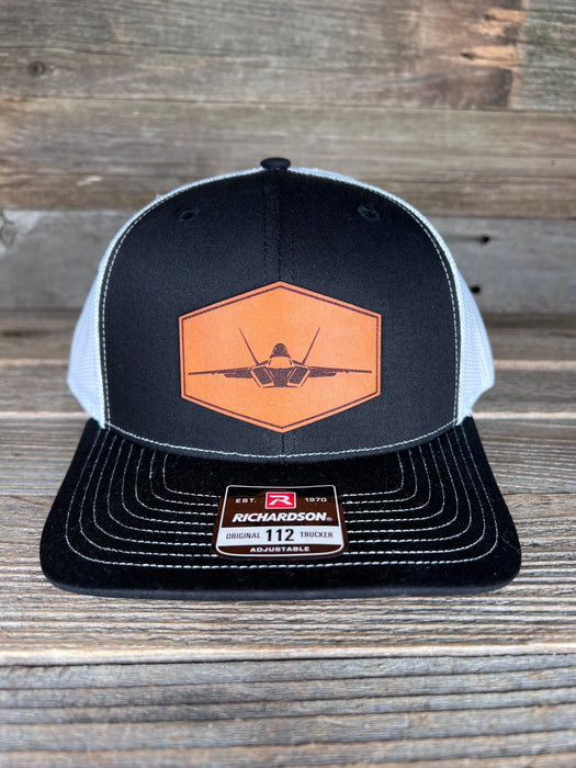 F22 Fighter Jet Leather Patch Hat - Savannah Moss Co.