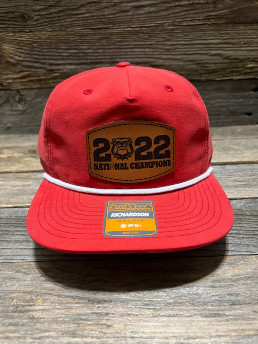 Georgia Bulldogs 2022 National Champions Leather Patch Hat - Savannah Moss Co.