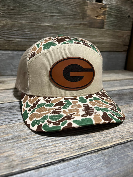 Georgia Bulldogs G Snapback Leather Patch Hat — Savannah Moss