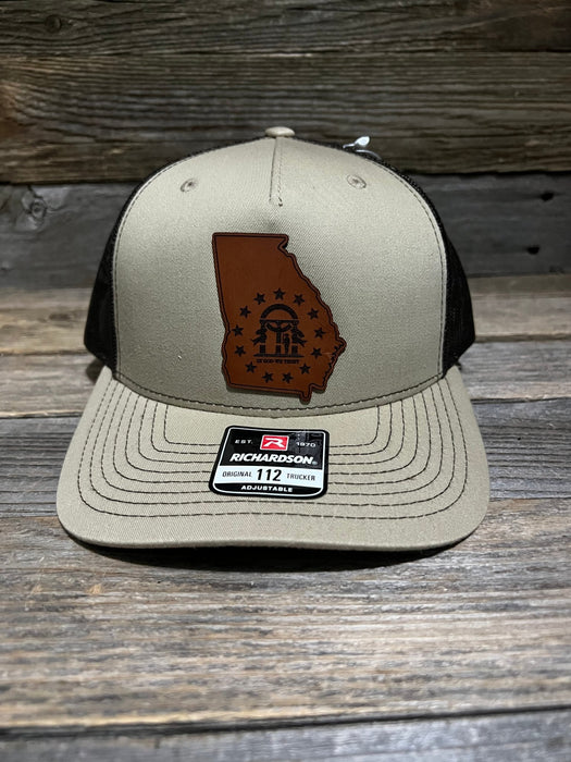 Georgia Coat of Arms Leather Patch Hat - Savannah Moss Co.