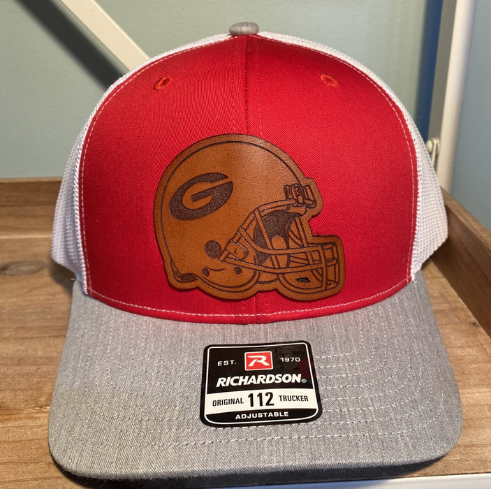 Georgia Football Helmet Leather Patch Hat — Savannah Moss Co.