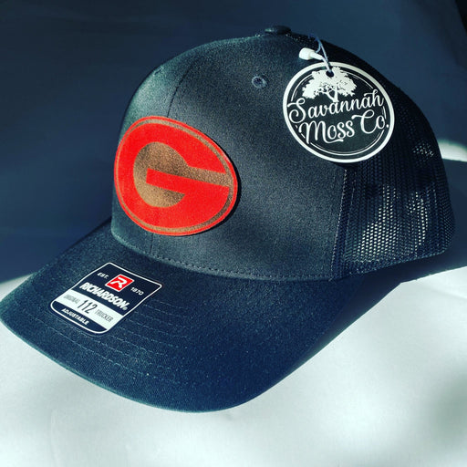 Georgia Red Suede Leather Patch Hat - Savannah Moss Co.