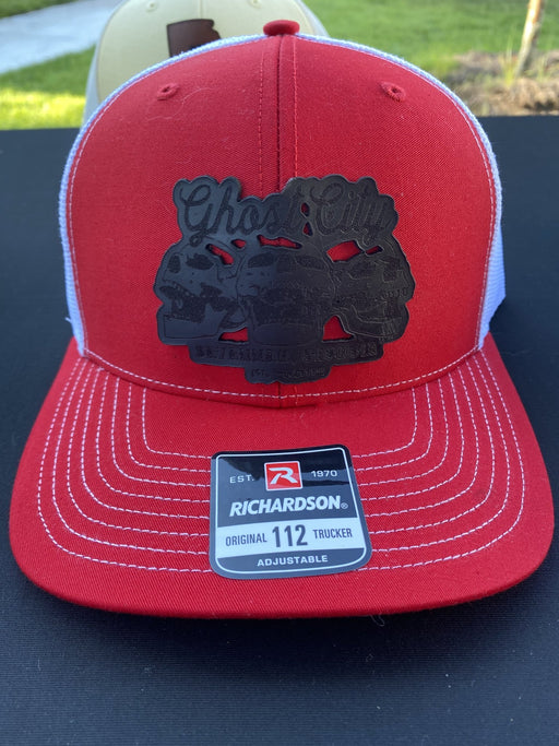 Ghost City Black Leather Patch Hat - Savannah Moss Co.