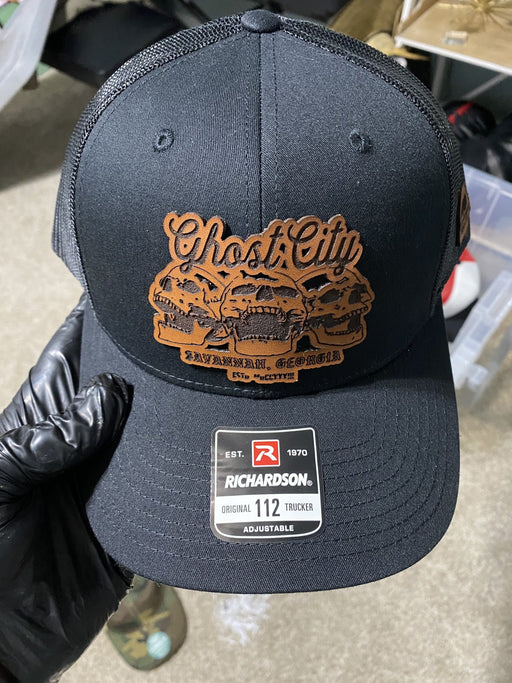 Ghost City Leather Patch Hat with Side patch - Savannah Moss Co.