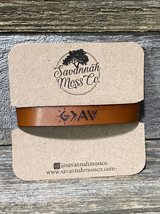 God is greater than the highs and the lows leather bracelet - Savannah Moss Co.