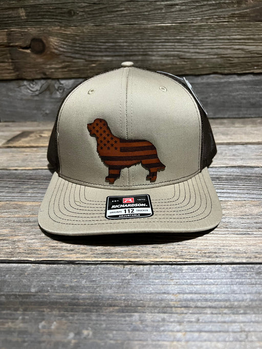 Golden Retriever USA Flag Leather Patch Hat - Savannah Moss Co.