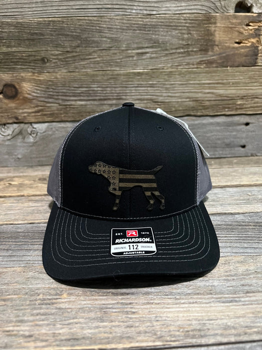 GSP Dog Grey Leather Patch Trucker Hat - Savannah Moss Co.