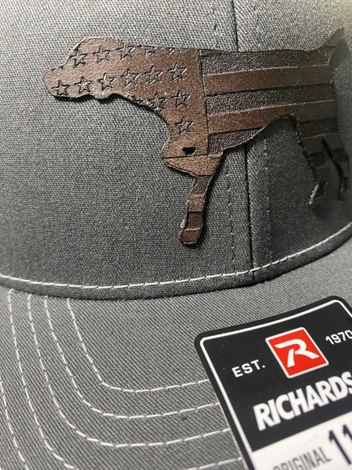 GSP Flag Kangaroo Chocolate Leather Patch Hat - Savannah Moss Co.