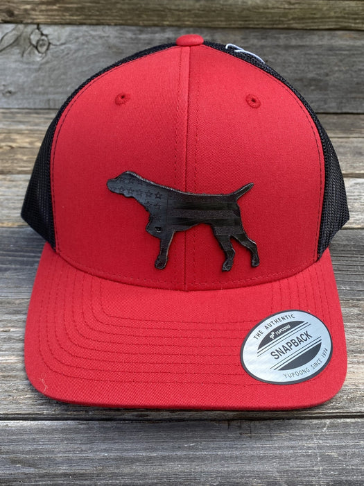 GSP Flag Red/Black Leather Patch Hat - Savannah Moss Co.