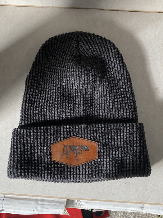 GSP Leather Patch Waffle Cuffed Beanie Hat - Savannah Moss Co.