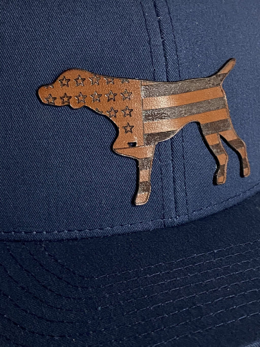 GSP Navy/ White Yupoong Leather Patch Hat - Savannah Moss Co.