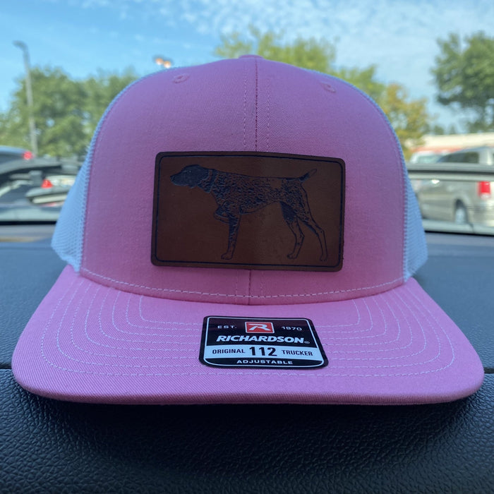 GSP Pink/White Richardson Leather Patch Hat - Savannah Moss Co.