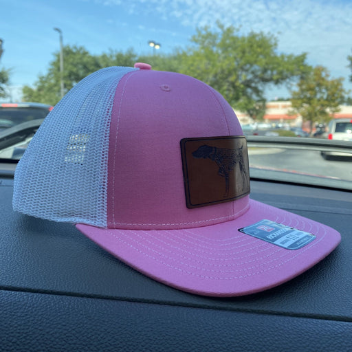 GSP Pink/White Richardson Leather Patch Hat - Savannah Moss Co.