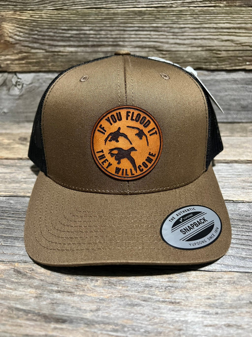 If You Flood It They will come Duck Hunting Leather Patch Hat - Savannah Moss Co.