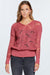 Ladies' Eyelash Detailed Open Knit Sweater: French Rose - Savannah Moss Company