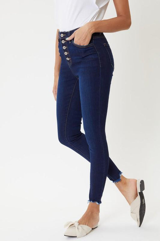 Ladies' Kan Can USA: High Rise Button Fly Super Skinny Jeans - Savannah Moss Company