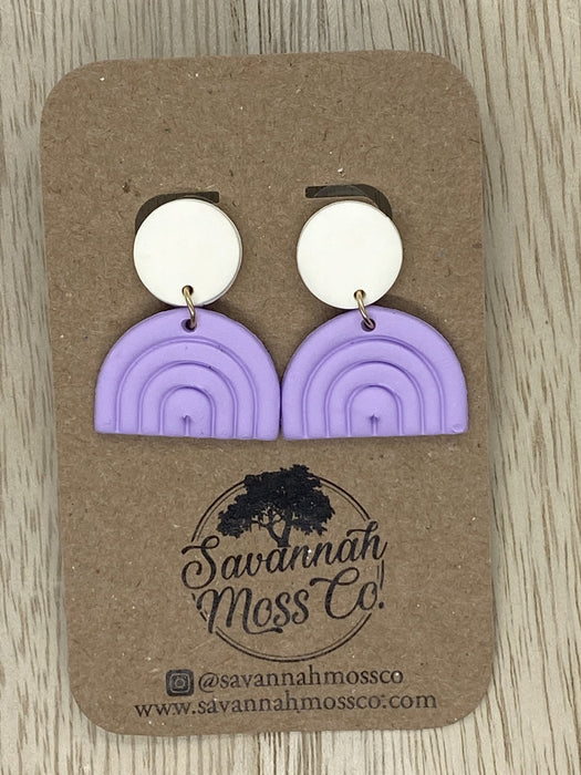Lavender Rainbow Clay Earrings - Savannah Moss Co. Boutique