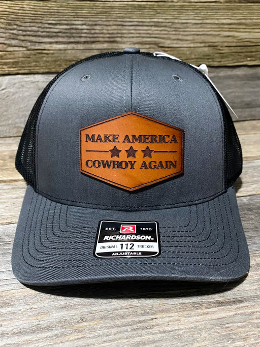 Make America Cowboy Again Leather Patch Hat - Savannah Moss Co.