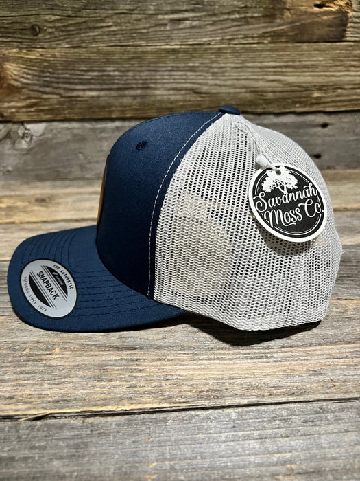 ‘MERICA LINCOLN Leather Patch Trucker Hat - Savannah Moss Co.