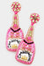 Pink Champagne Bottle Beaded Earrings - Savannah Moss Co.