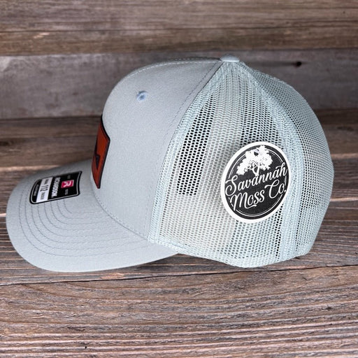 REDFISH SILHOUETTE LEATHER PATCH TRUCKER HAT - Savannah Moss Co.
