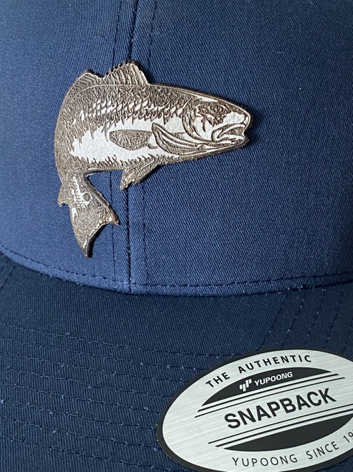 Redfish White Leather Patch Hat - Savannah Moss Co.