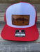 Redfish White/Red Leather Patch Hat - Savannah Moss Co.